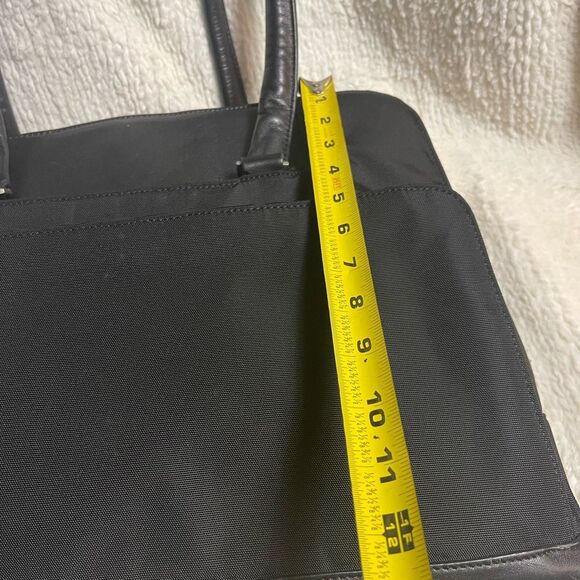 Victorinox Swiss Black Canvas &leather laptop Bag Briefcase silver tone hardware - Picture 10 of 16